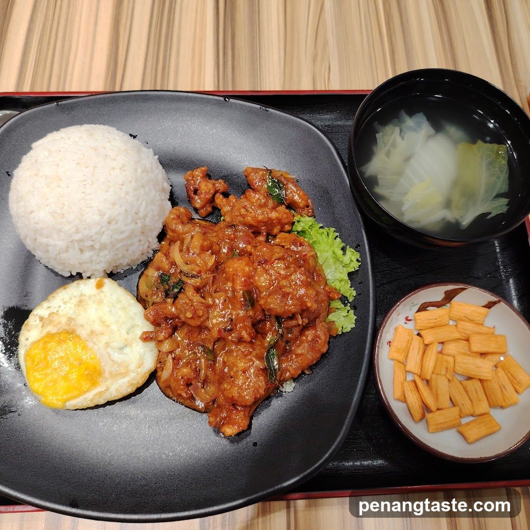 Meal served on tray