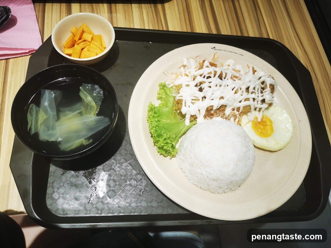 Meal served on tray