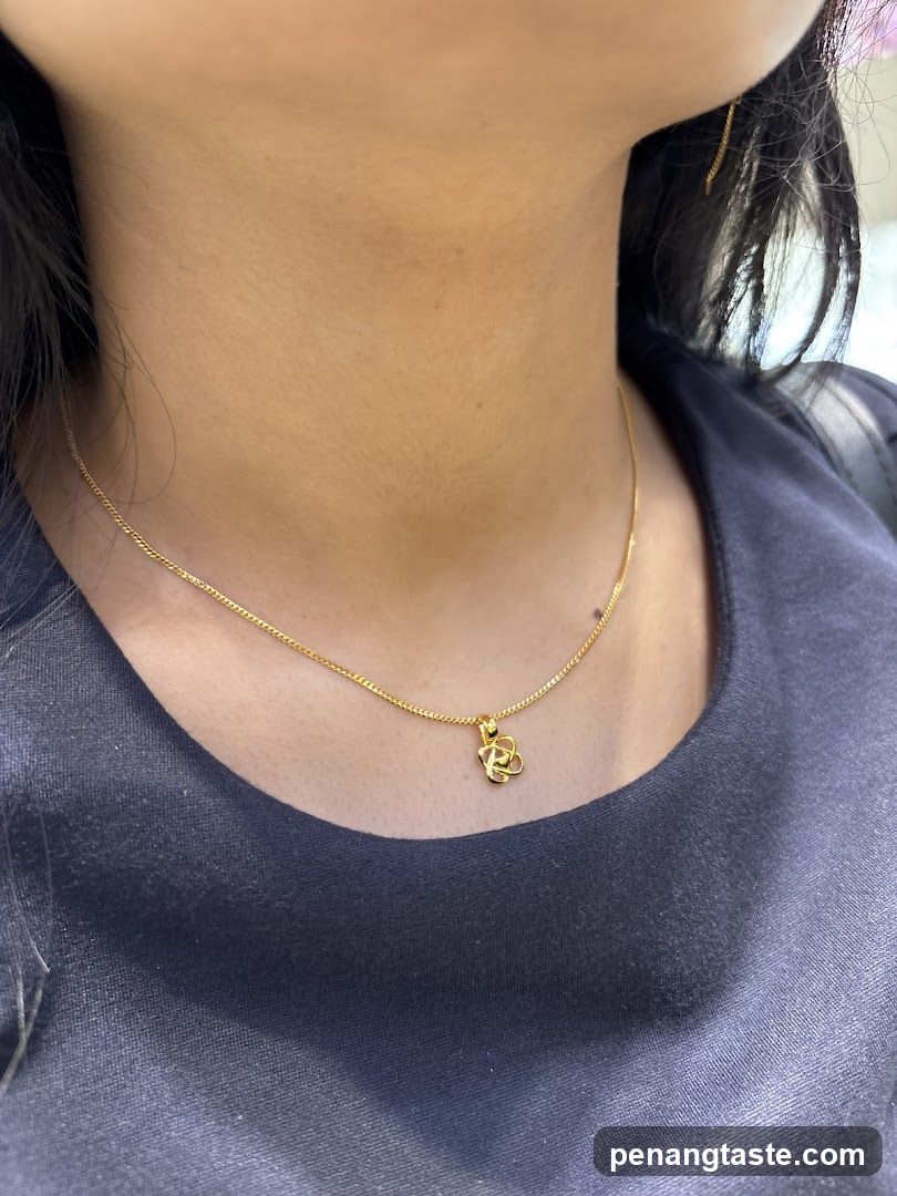 Person wearing necklace