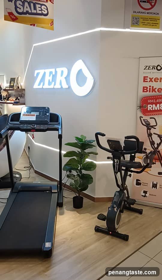 Interior of fitness equipment store