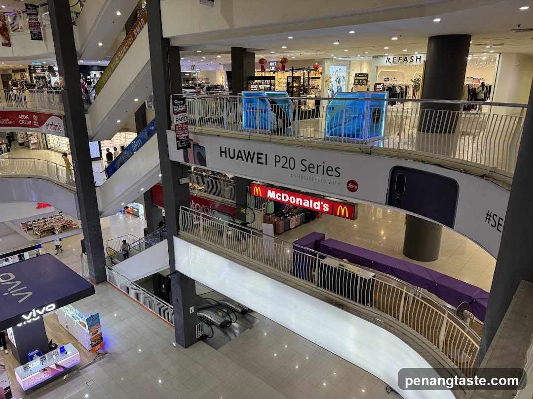 Multi-level shopping mall interior