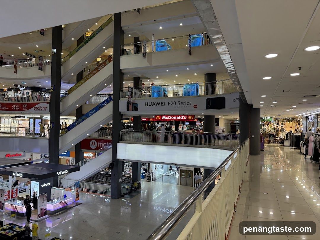 Multi-level shopping mall interior