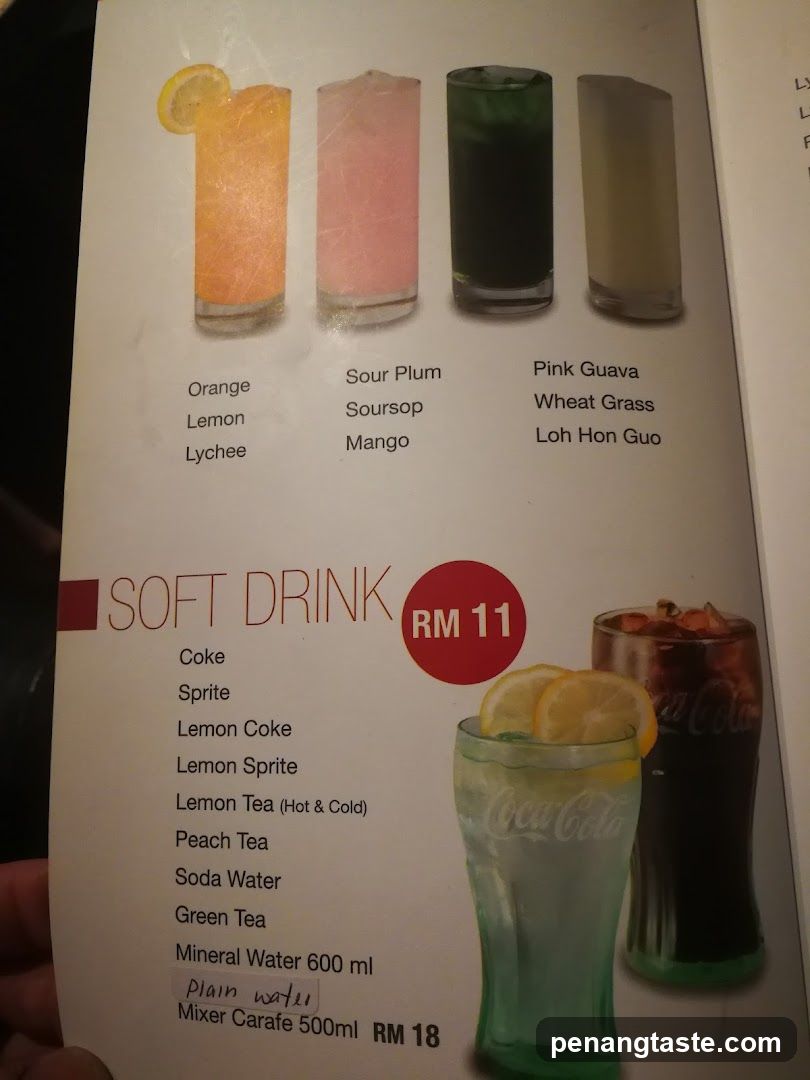Soft Drink Menu
