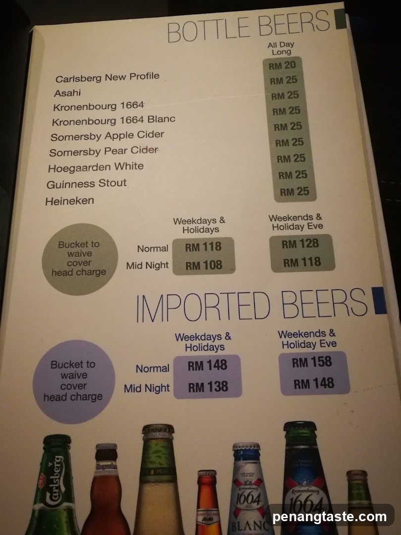 Bottle Beers Menu