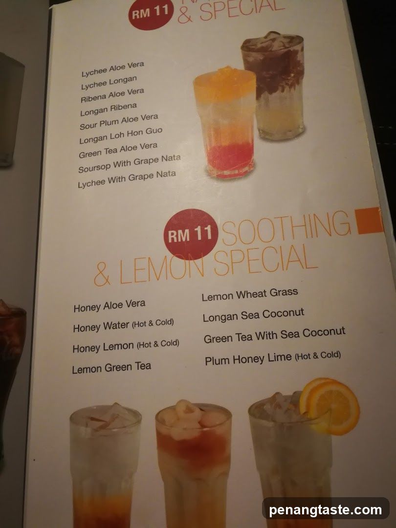 RM 11 Special Drinks Menu