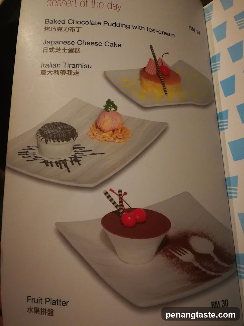 Dessert of the Day Menu