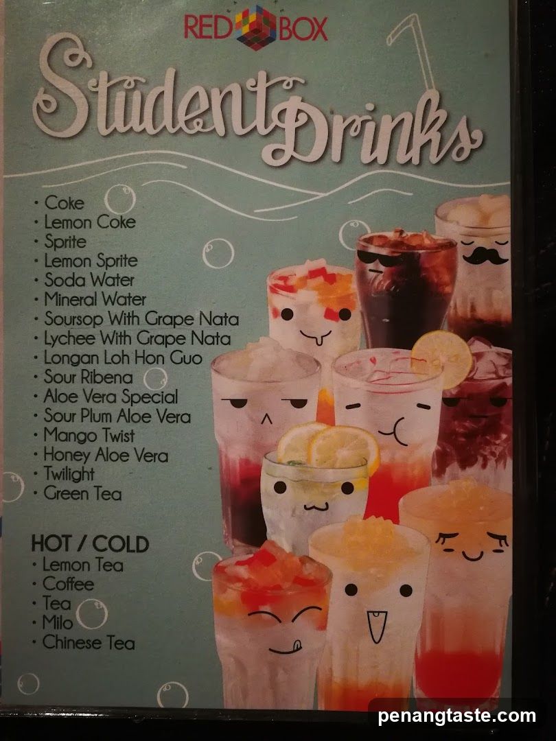 Student Drinks Menu