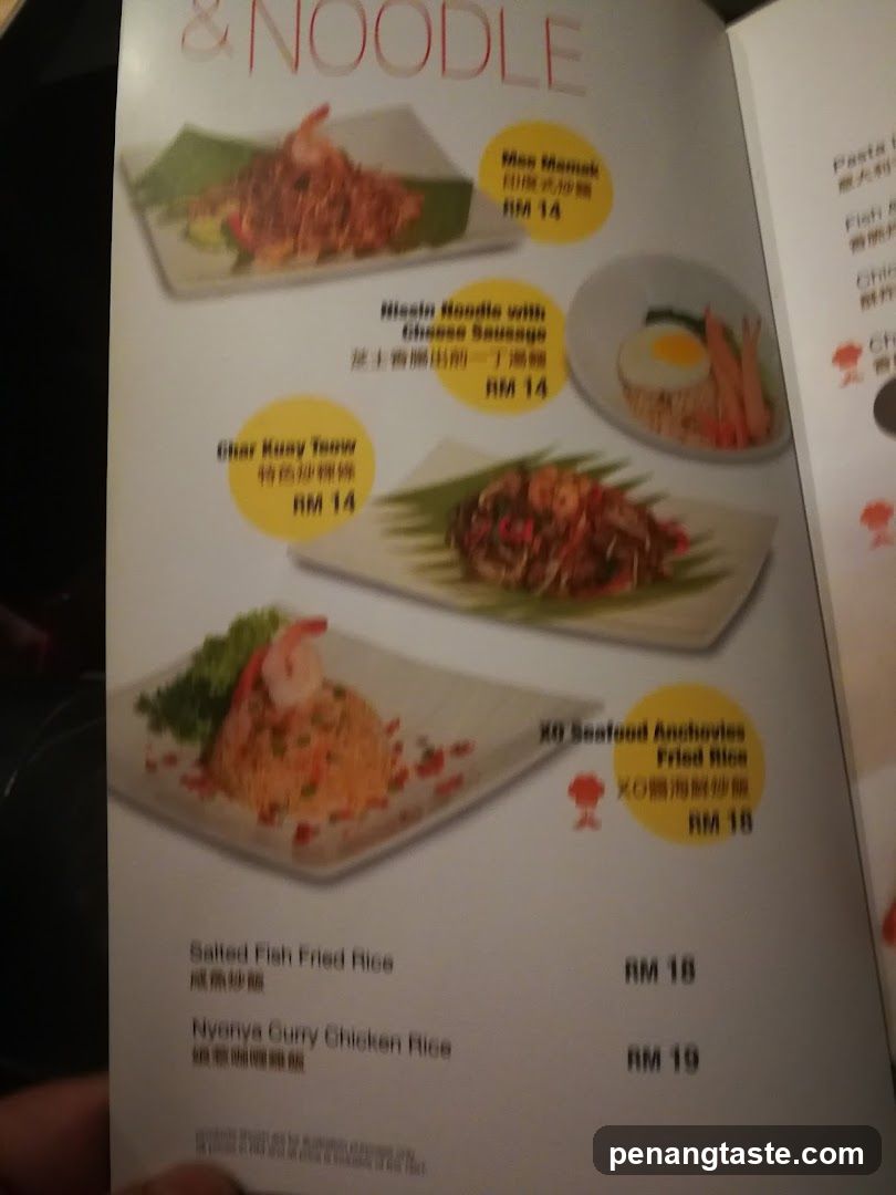 Noodle Menu