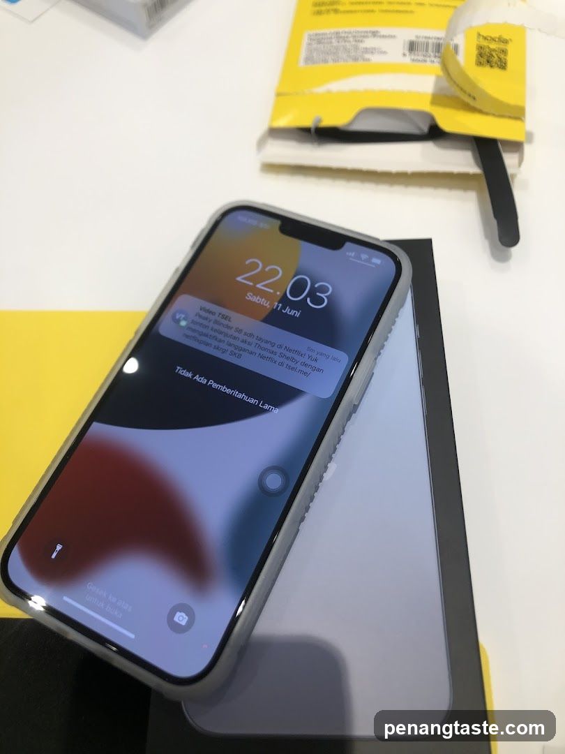 iPhone on display surface