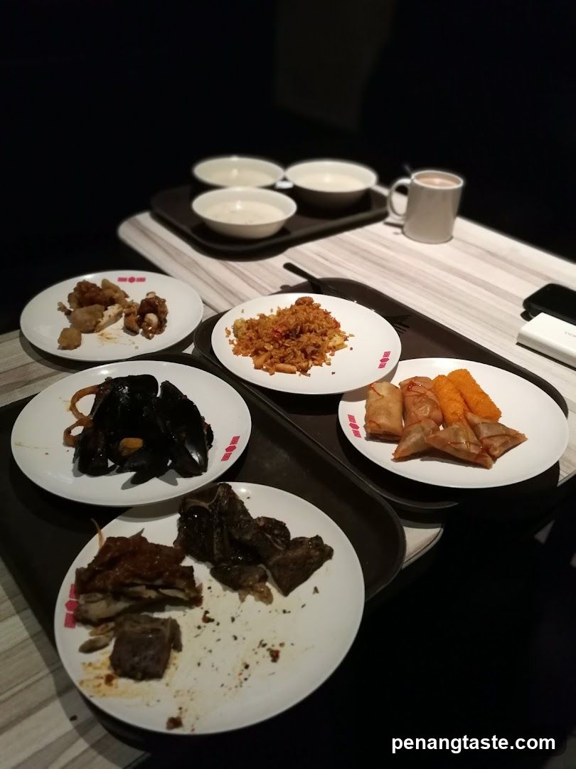 Dining Table with Food Plates
