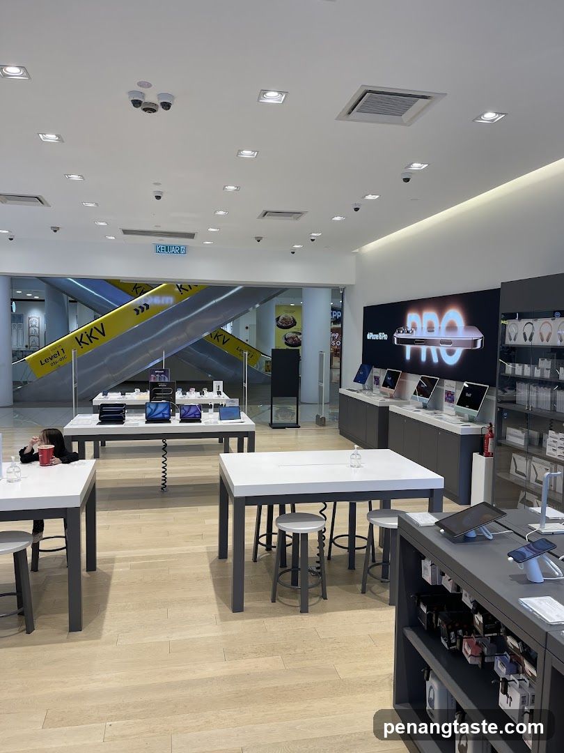 Interior of electronics store