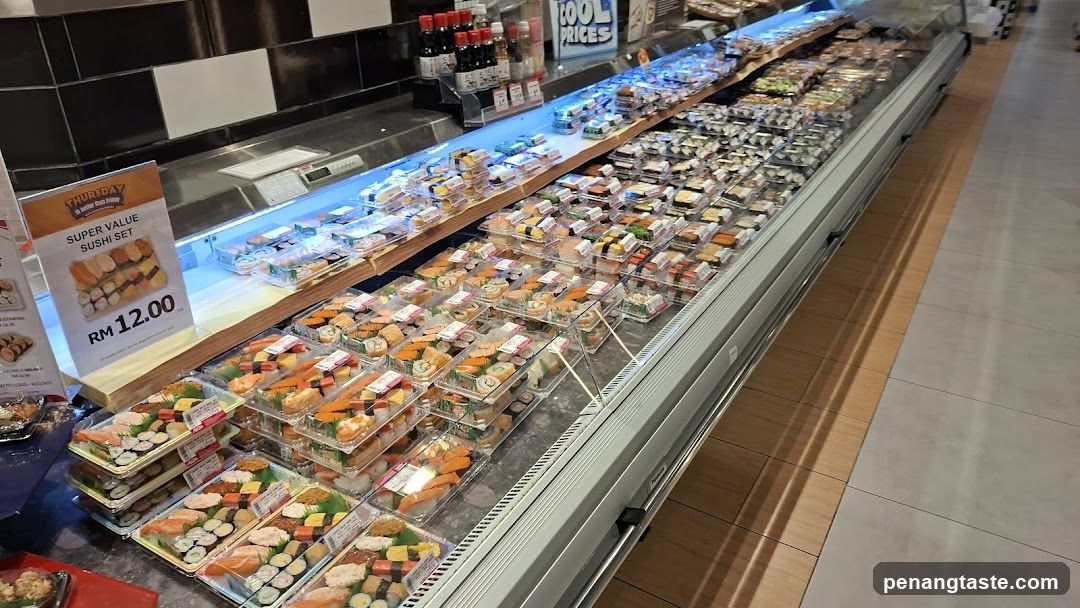 Sushi Display in Refrigerated Case