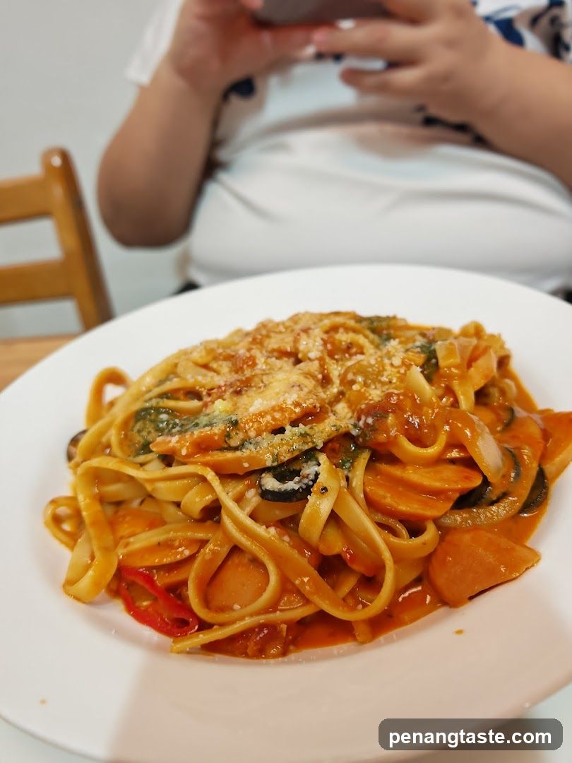 Pasta Dish in Restaurant Interior