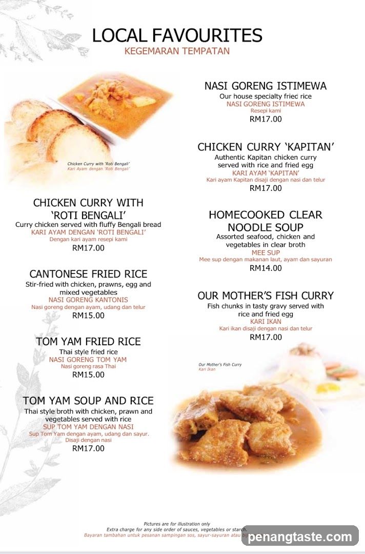 Local Favourites Menu
