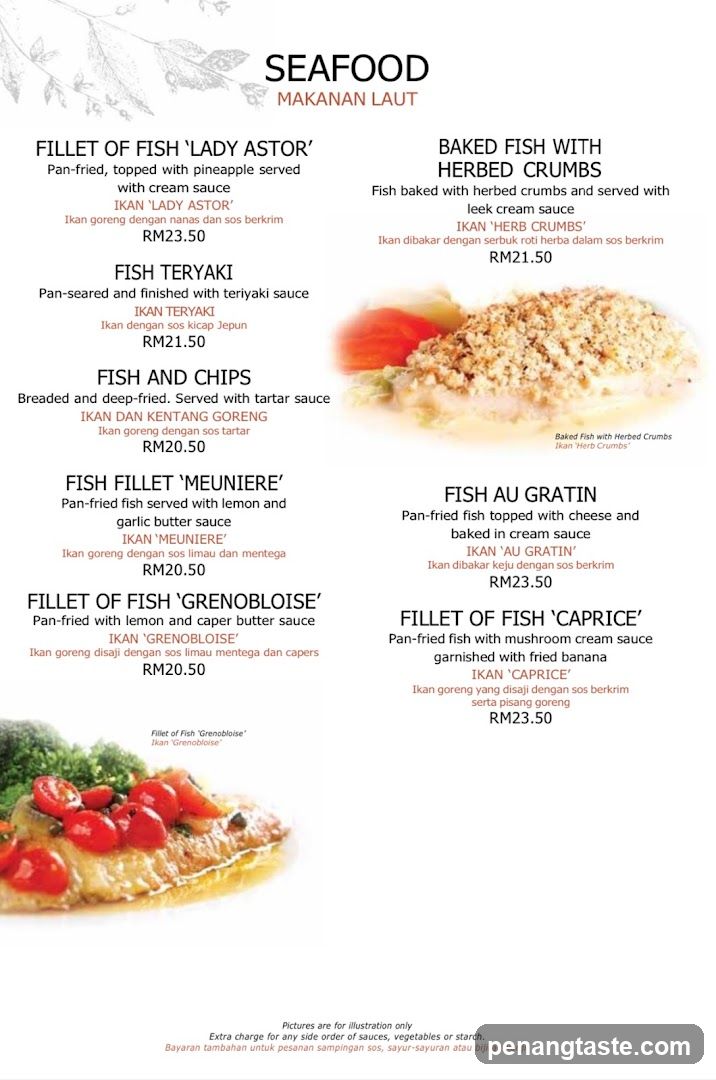 Seafood Menu