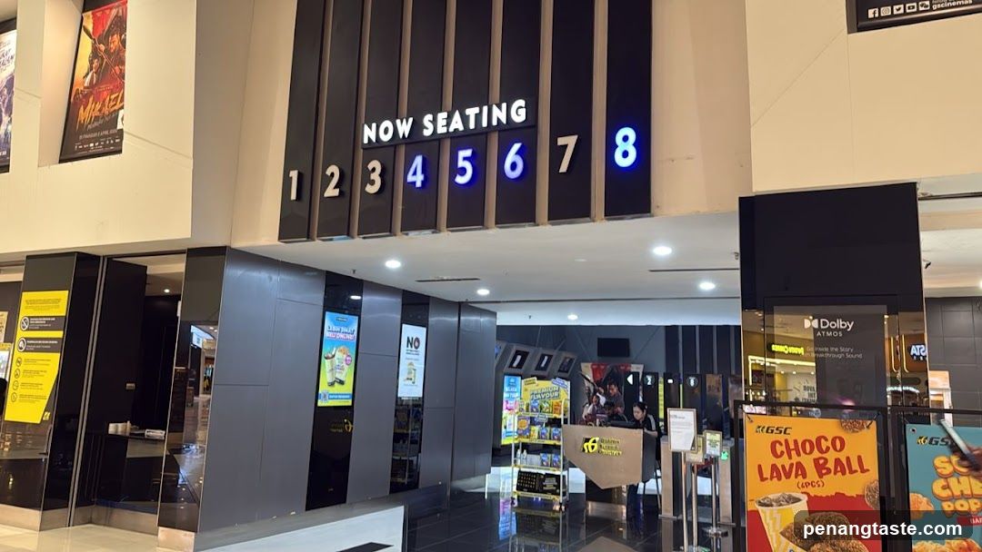 Movie theater lobby entrance