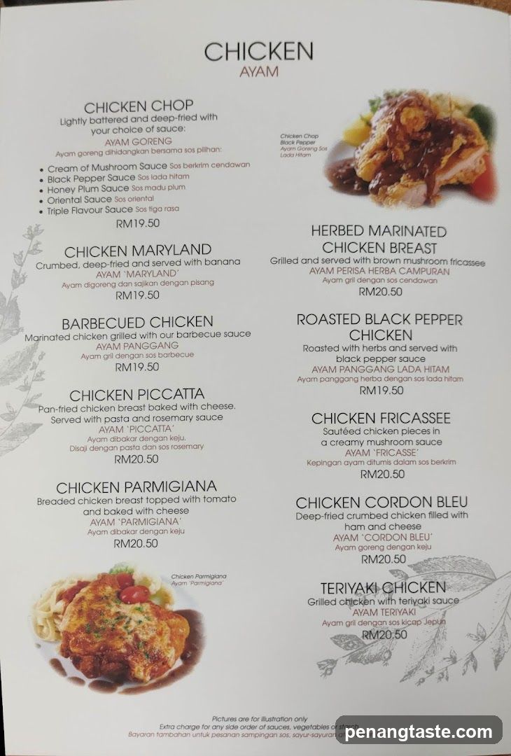 Chicken Menu