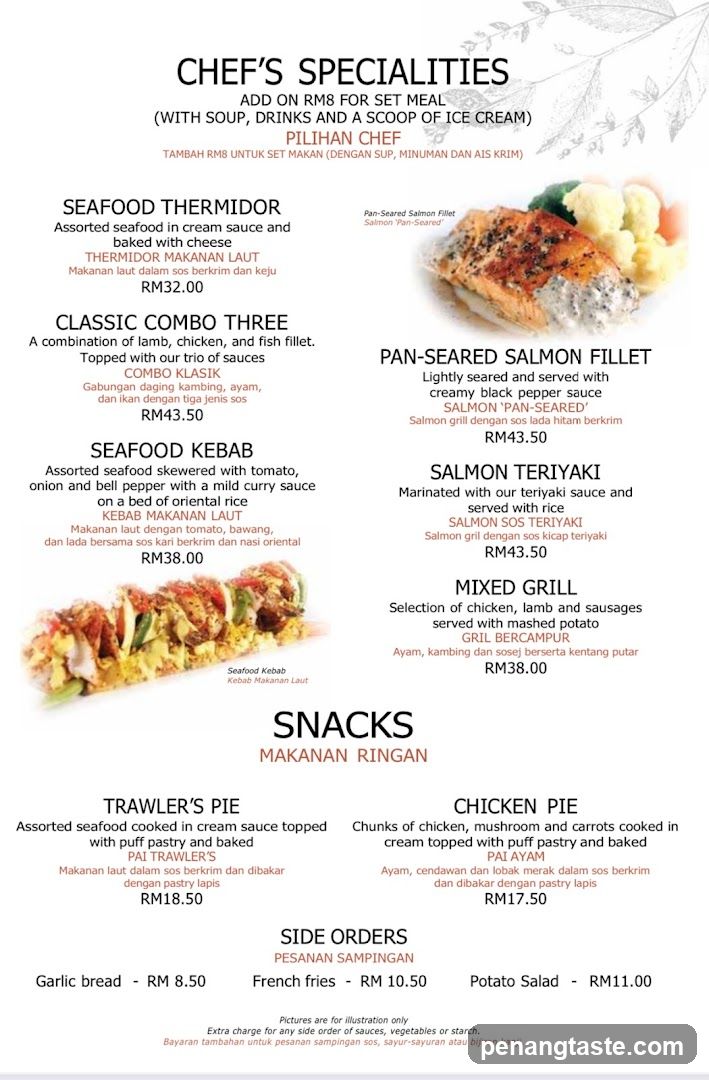 Chef's Specialties Menu