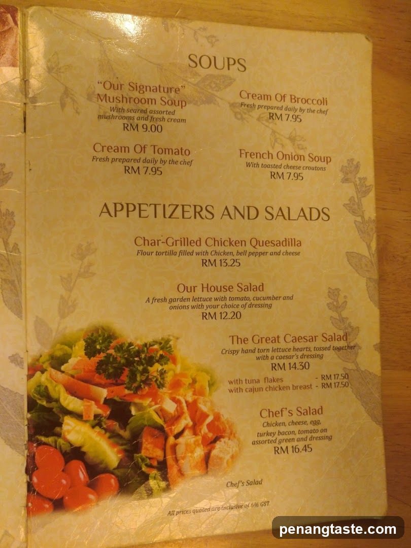 Restaurant Menu Page