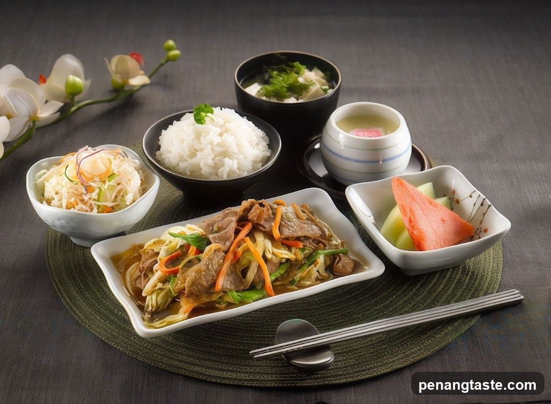 Japanese-style meal presentation