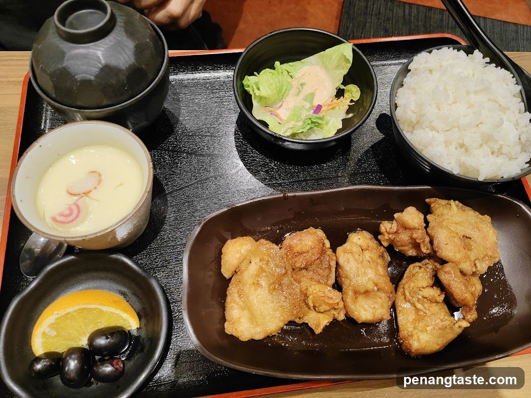 Japanese meal served on tray