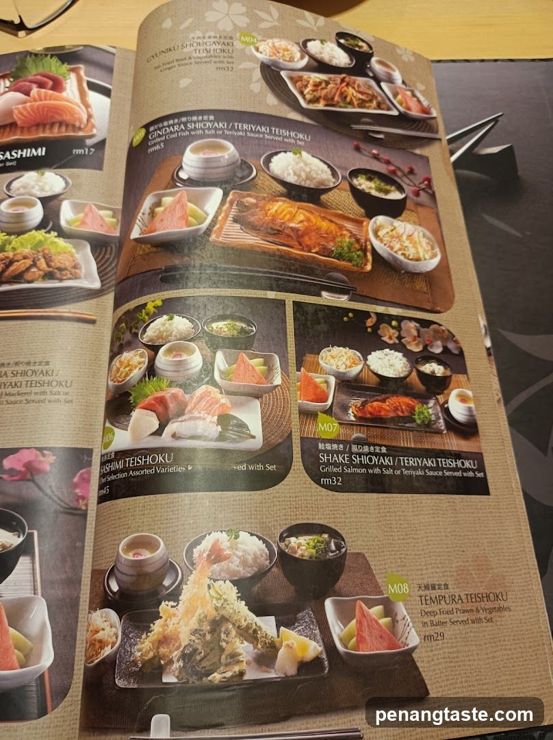 Japanese Restaurant Menu Page