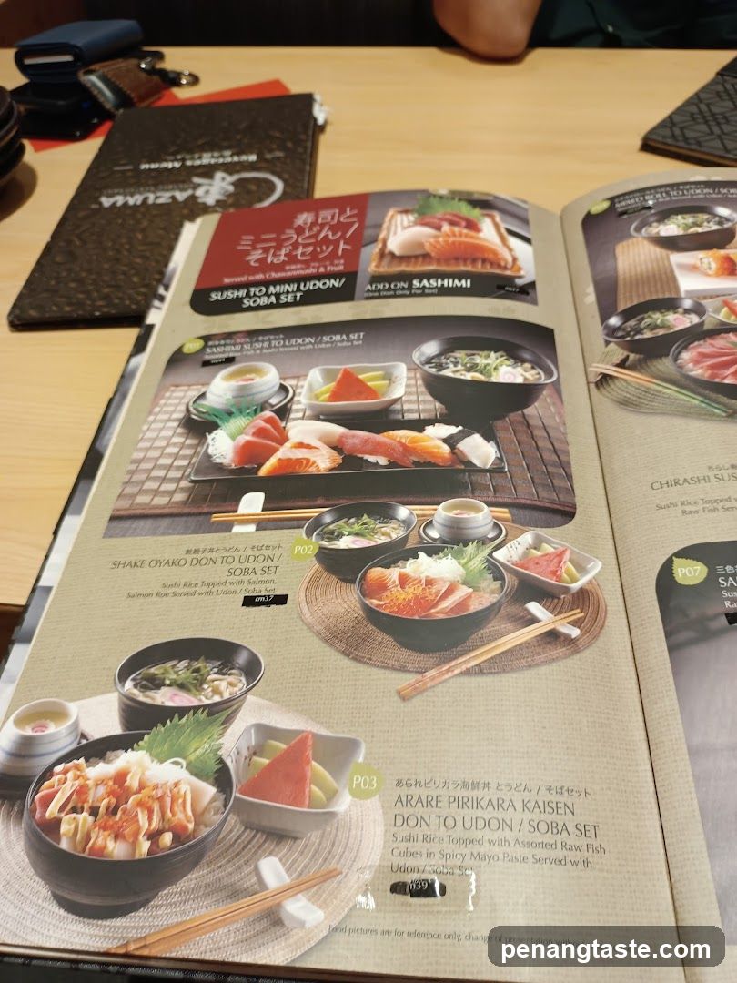 Sushi and Udon/Soba Sets Menu Page