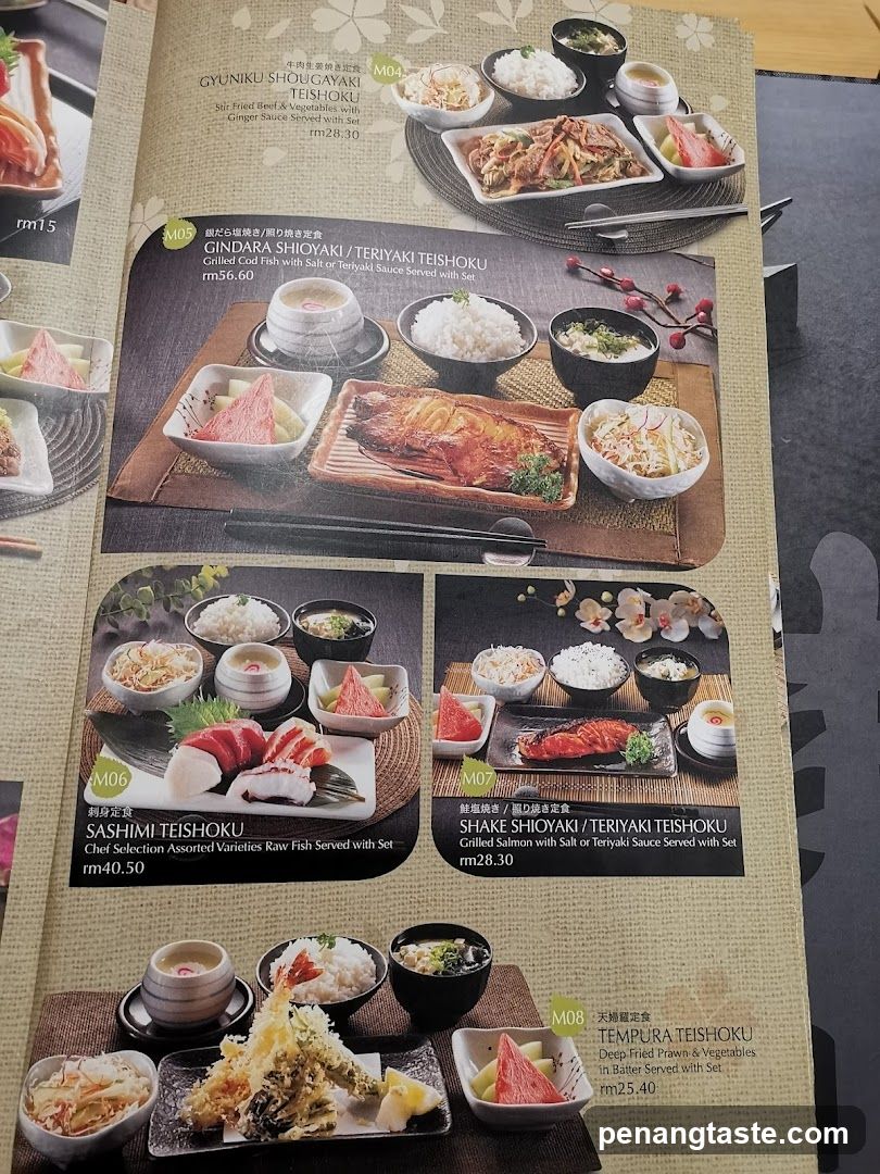 Japanese Teishoku Menu