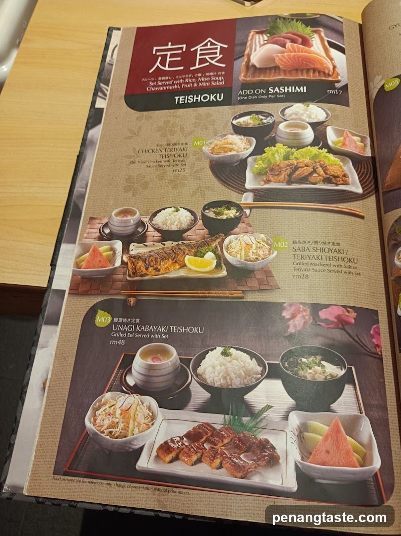 Teishoku Menu