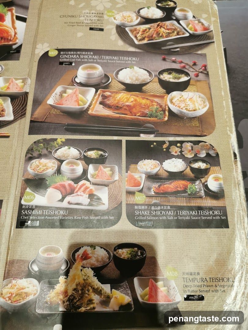 Japanese Teishoku Menu