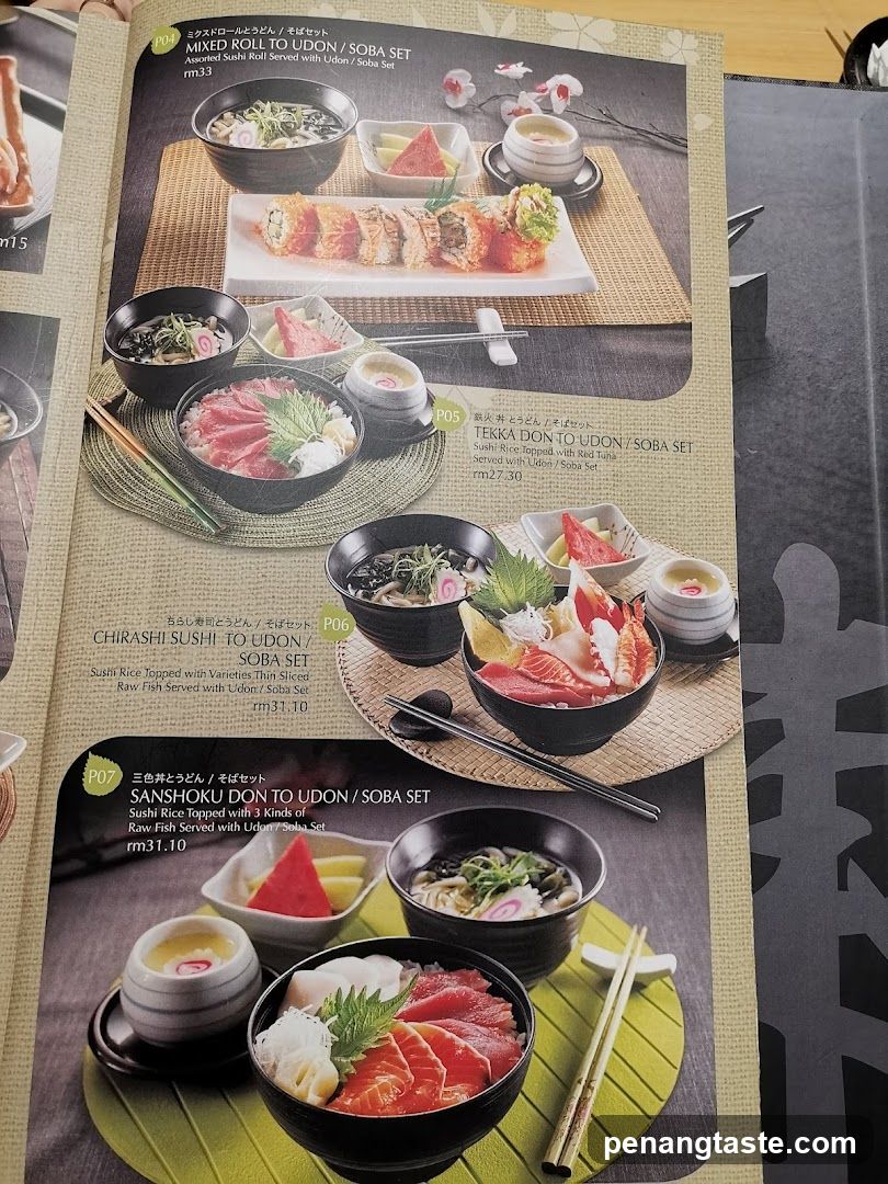 Japanese Sushi Roll to Udon/Soba Set Menu