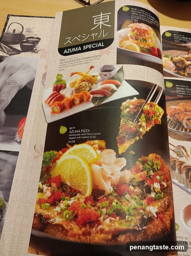 Azuma Special Menu Page