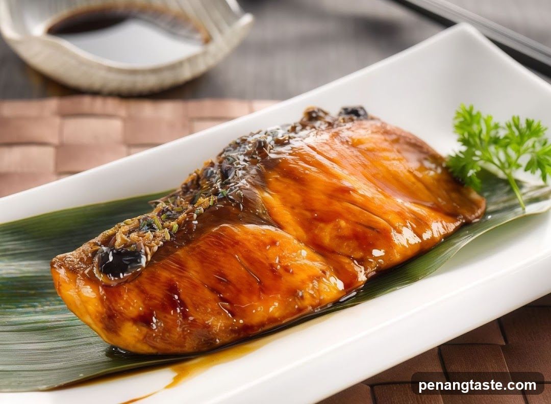 Soy-glazed fish dish