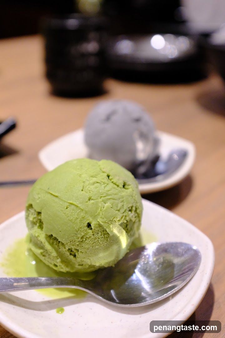 Ice Cream Scoops on Plate