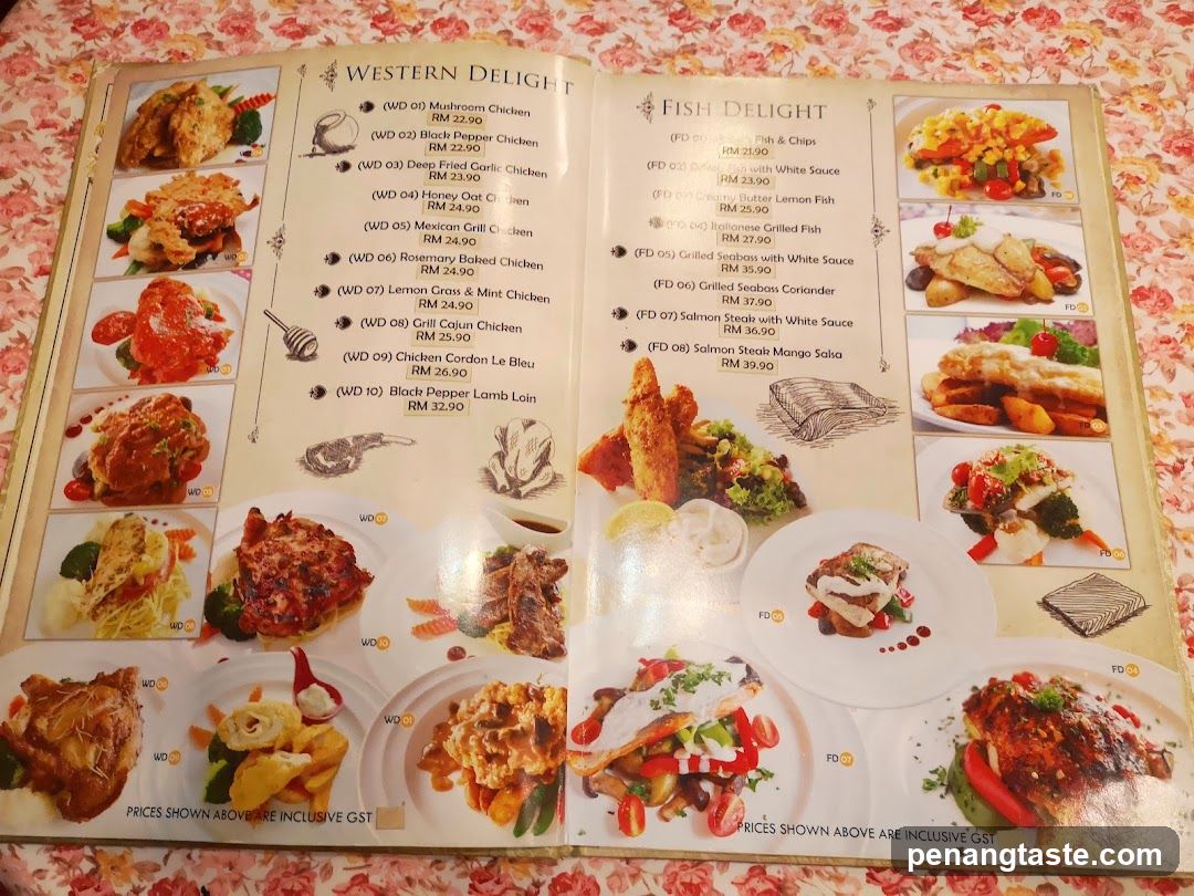 Western and Fish Delight Menu