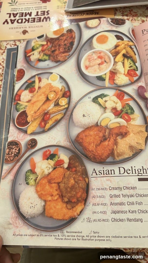 Asian Delights Menu Section