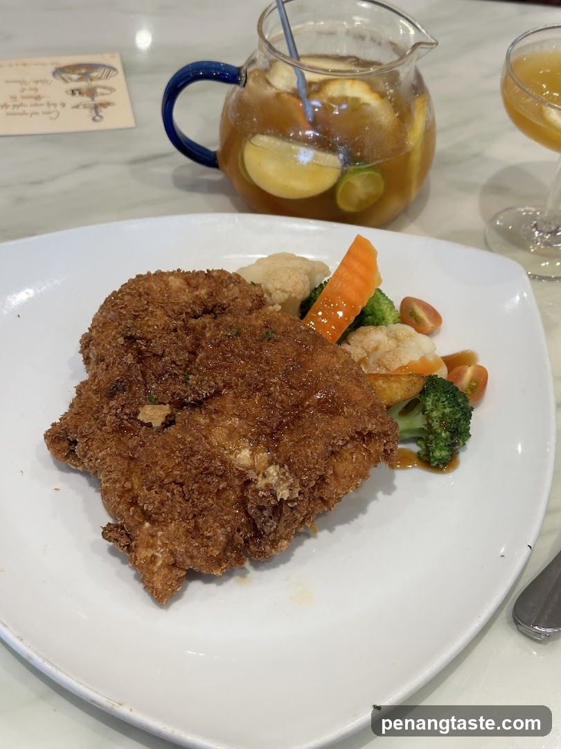 Dinner Plate with Fried Dish and Vegetables
