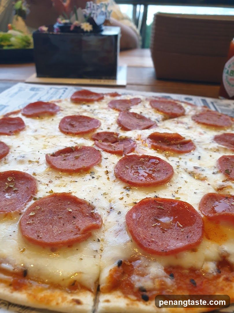 Pepperoni Pizza at Restaurant