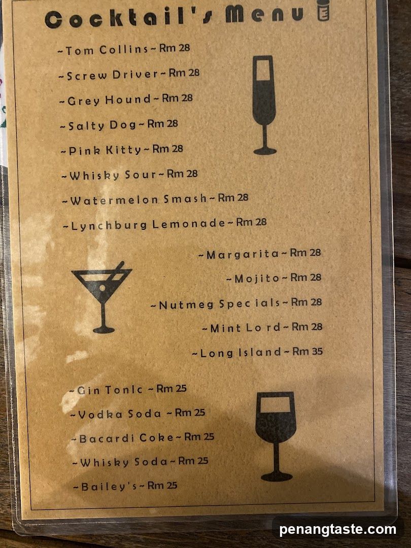 Cocktail's Menu