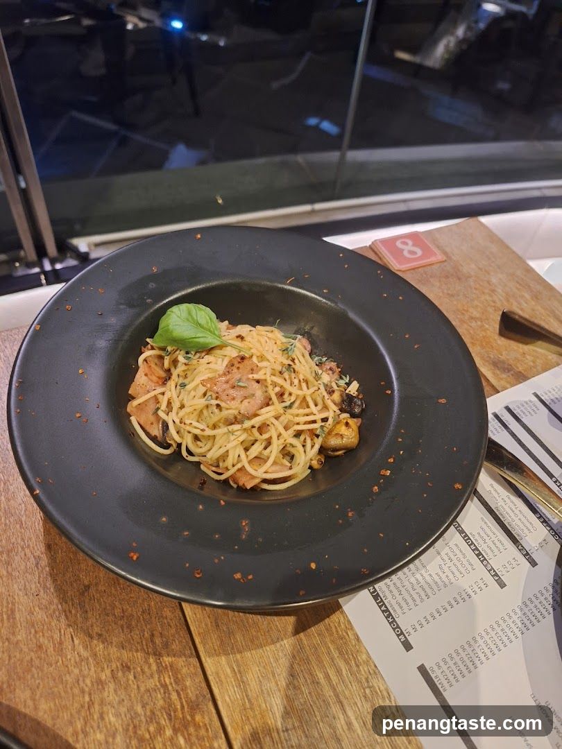 Pasta Dish on Wooden Table
