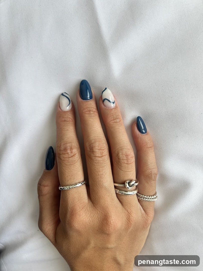 Hand with Nail Art and Rings