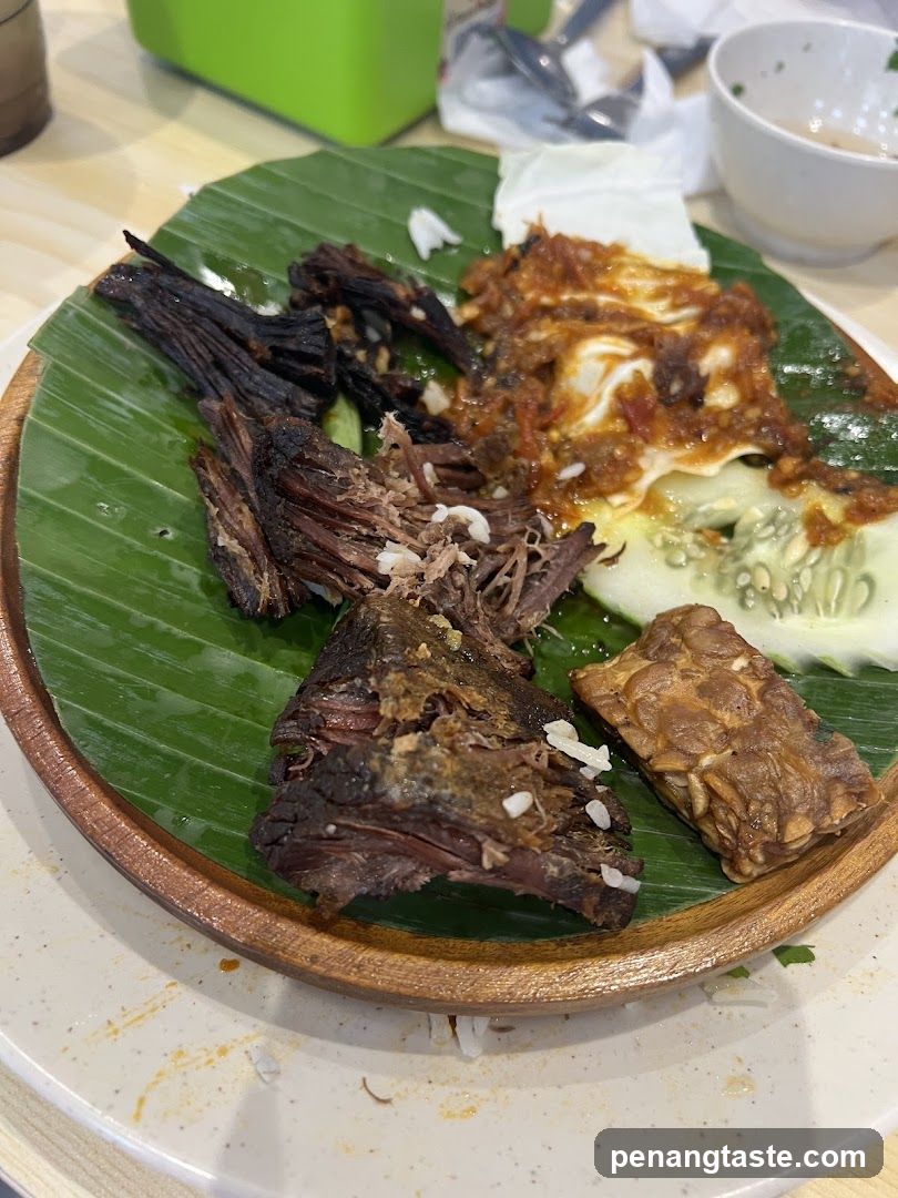 Food served on banana leaf