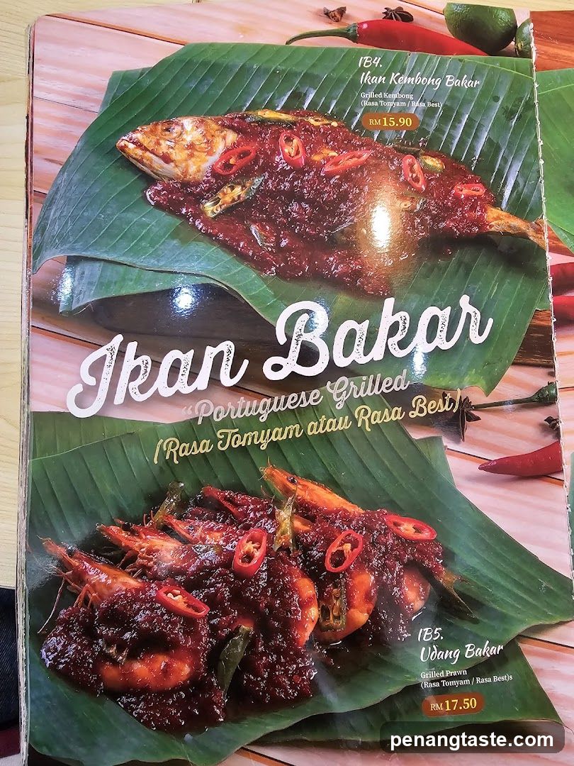 Grilled Fish and Shrimp Menu