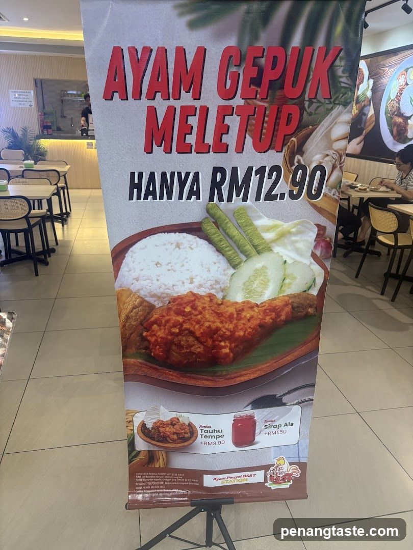 Promotional Poster in Restaurant Interior