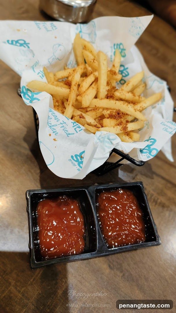 Fries and Sauce on Table