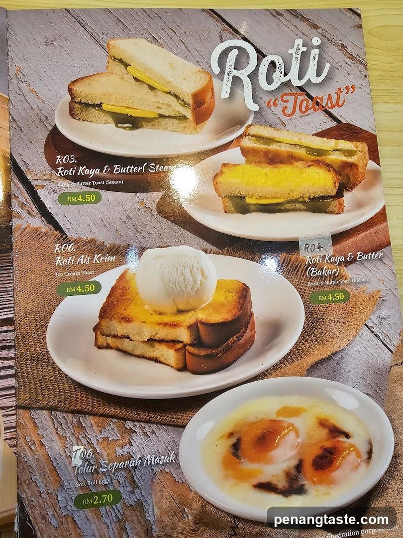 Roti Toast Menu