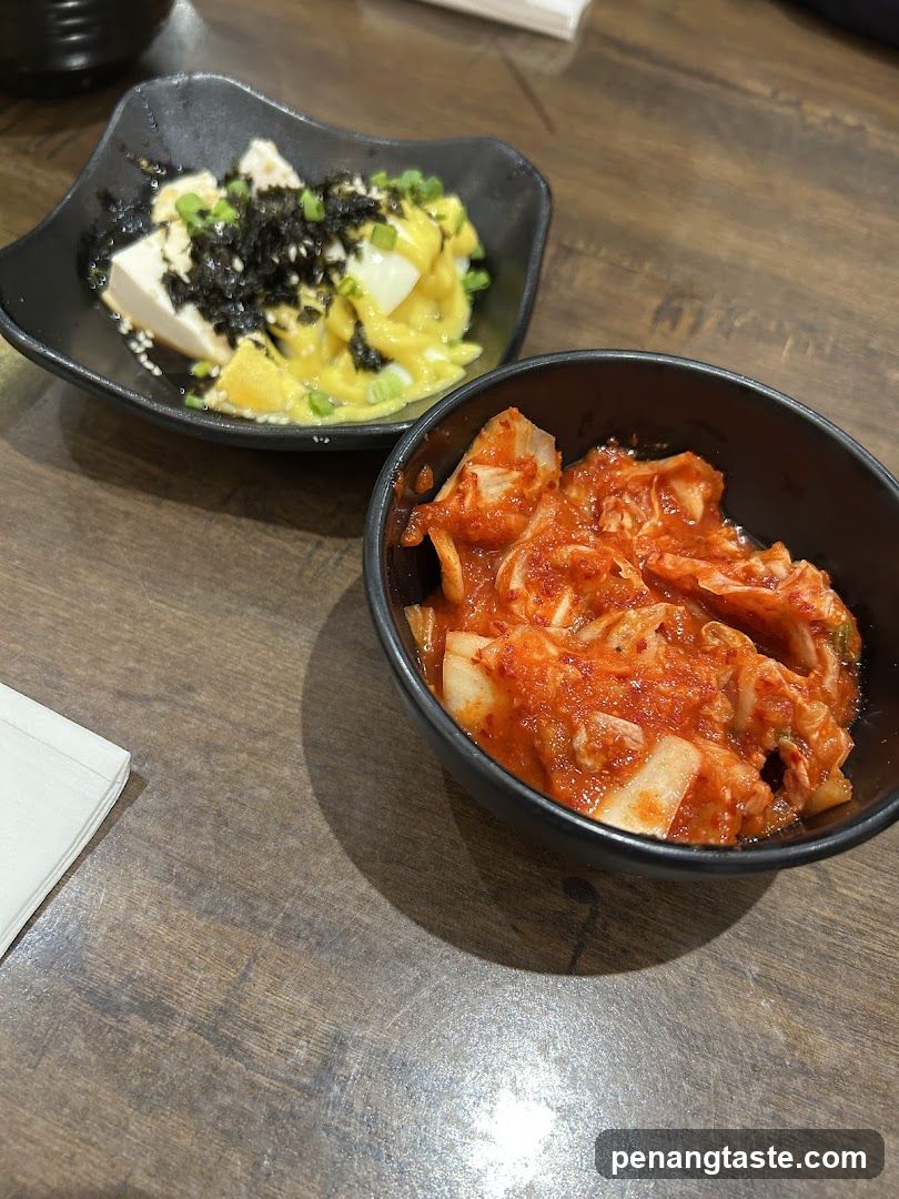 Table with Korean dishes