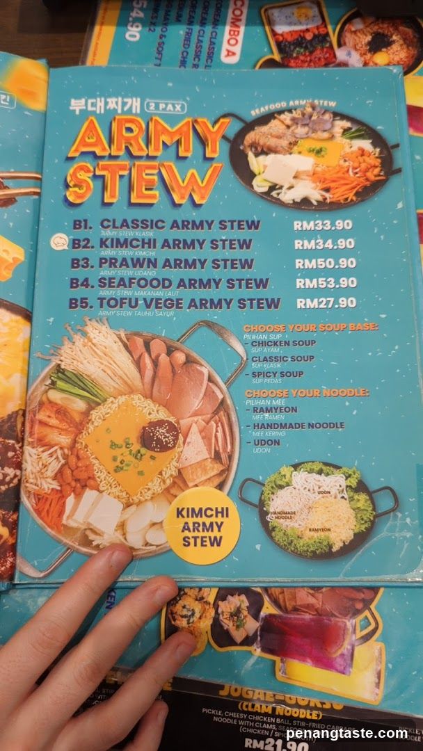 Army Stew Menu
