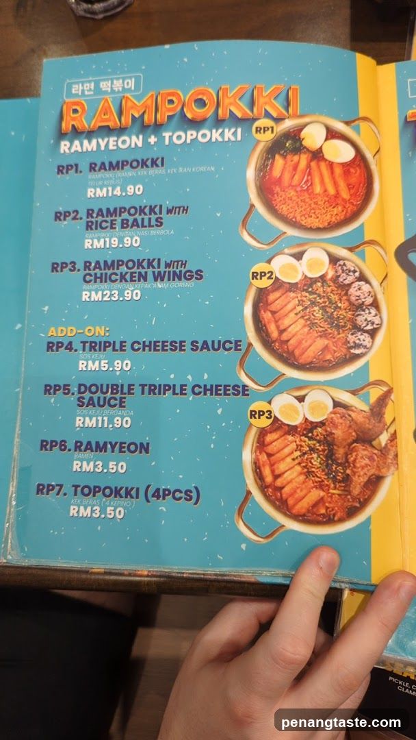 Rampokki Menu