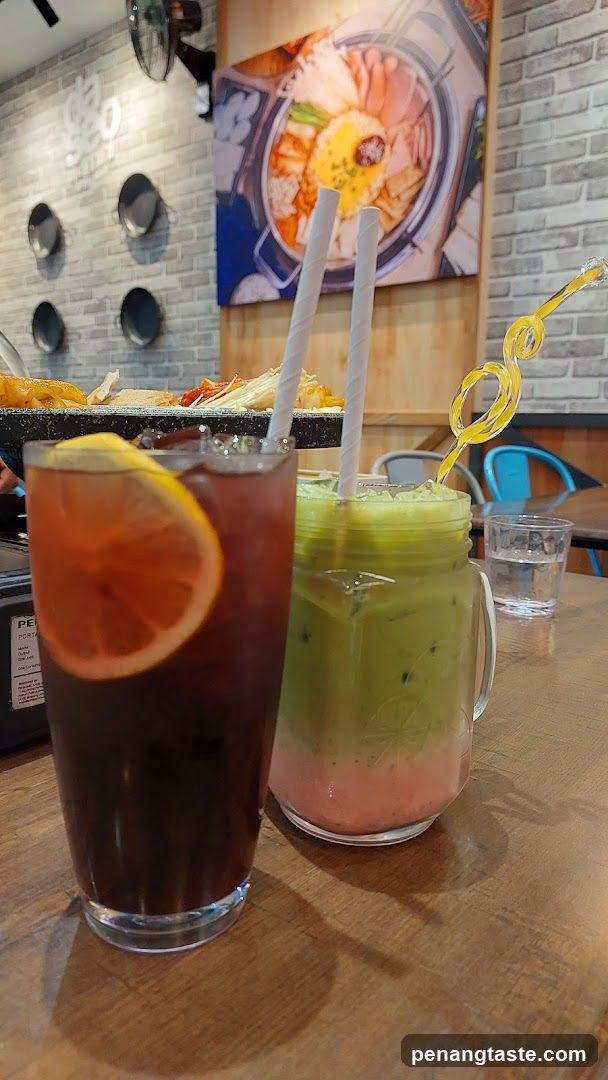 Restaurant Interior with Drinks and Food